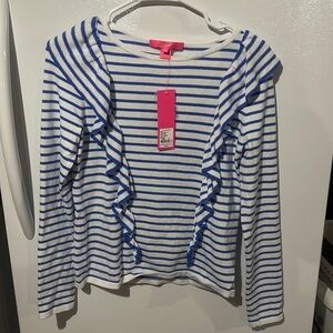 Lilly Pulitzer Blue and White Striped Top
